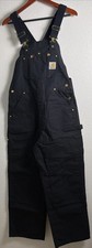 Vtg Carhartt Bib Overalls Made in USA Double Knee Mens Size 32X30 RO1 BLK