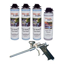 Home Waterfall Foam Kit   3 Cans, Gun  Cleaner for Ponds  Rock Features