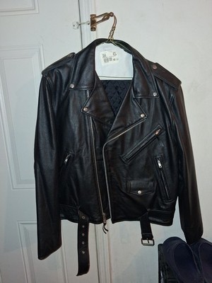 a new never worn leather biker jacket. In Perfect condition. All.working zippers