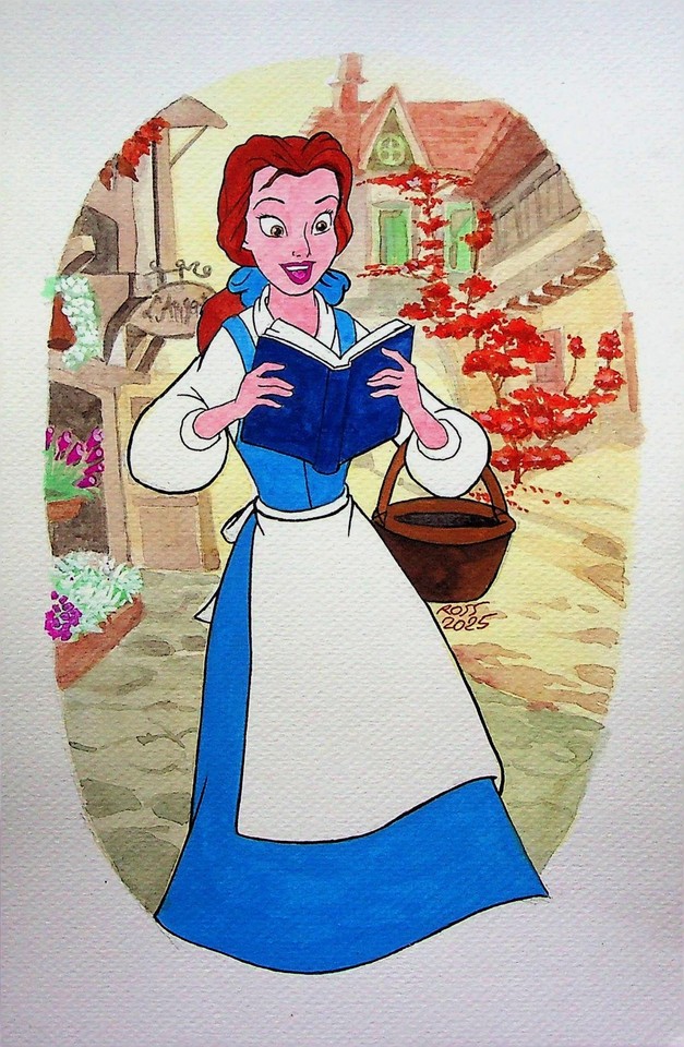 Beauty and the Beast 1991 Rossell Oreta SIGNED Hand Painted Convention Art Comic Art