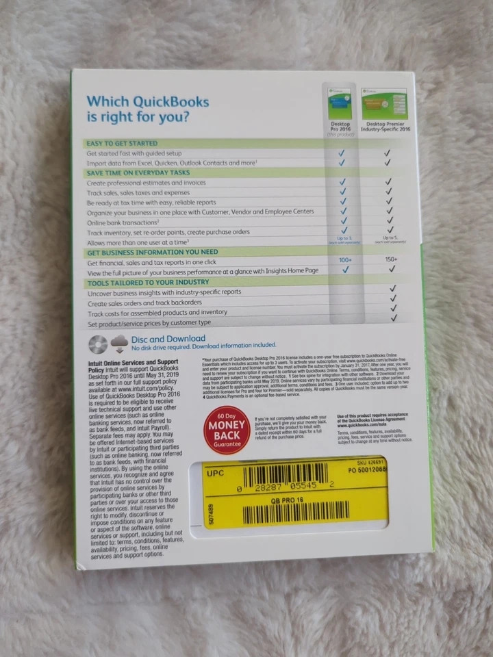 Quickbooks Desktop Pro 2016 Windows 7 - 8.1 - Vista NO SUBSCRIPTION- AUTHENTIC - Image 3 of 4