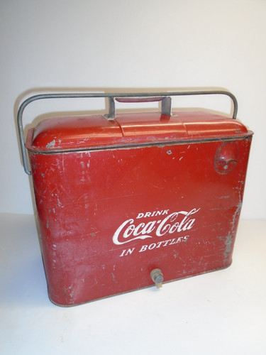 Vintage "Coca-Cola in Bottles" Metal Cooler-Progress Refrig. Co,.Louisville,K.Y.