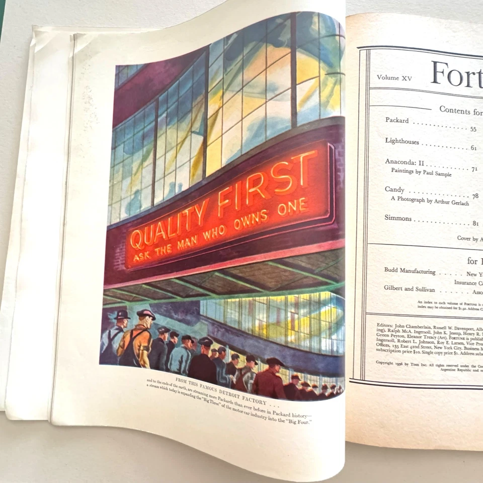 Fortune Magazine January 1937 Art Deco Cover Antonio Petruccelli - Edward Hopper - Image 3 of 4