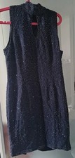 Blue Sparkly Sequin Dress Evening Party Cruise Christmas Short Size 12 