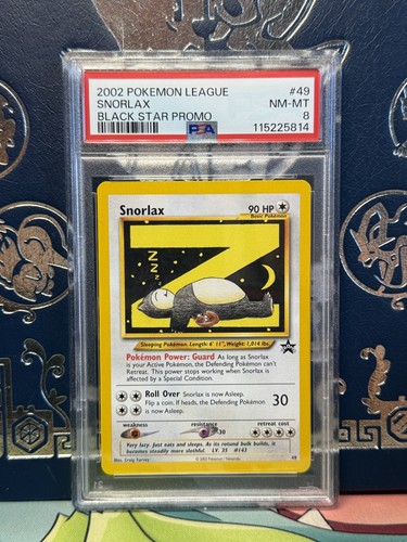 PSA 8 NM-MINT SLEEPY Snorlax Z # 49 WOTC Black Star Promo Pokemon Card