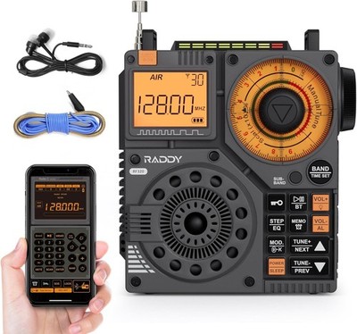 Raddy RF320 APP Control Shortwave Radio, AIR/FM/AM/VHF/SW/WB Receiver, Portable