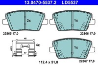 Bremsbelagsatz FÜR Hyundai I30 (Pde, Pd, Pden) - ATE 13.0470-5537.2