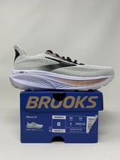 Women's Brooks Ghost 17, White/Black/Rose Gold, 8 B Medium US