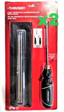 2x Husky 6 in 1 Telescopic (4 1/4" to 7 1/2") Screwdriver Set w/3 bits NEW!