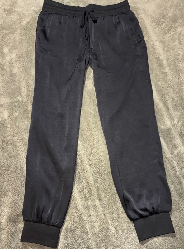 BCBG MaxAzria Black Silky Griffin Jogger, Size Medium