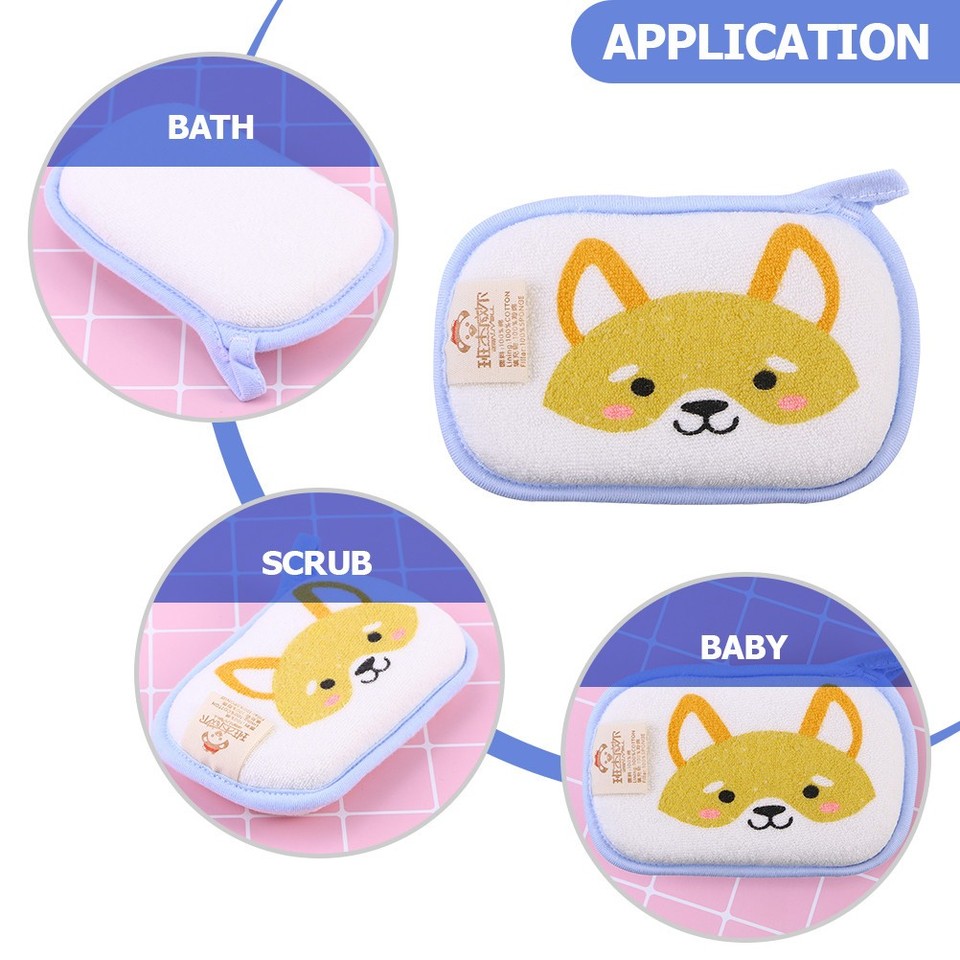 3Pcs Reusable Baby Bath Sponges Soft Cartoon Animal Shower Cushions ...