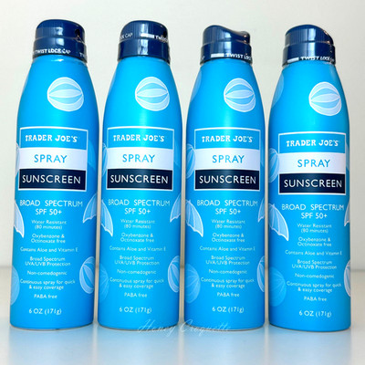 4 X Trader Joe's Spray Sunscreen SPF 50+ Broad Spectrum 6 oz UVA/UVB Protection