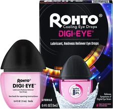 Rohto Digi-Eye Digital Eye Strain Eye Drops, Cooling Eye Strain Relief - 2 Pack