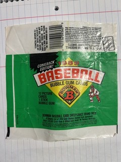 1989 Bowman wax pack wrapper (no cards) Complete Your Collection