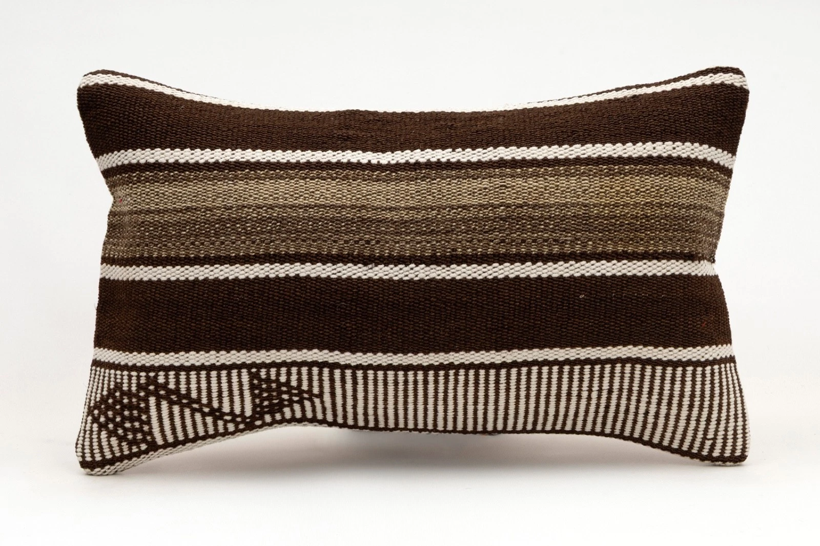 Decorative Pillow Cover, 12x20 in, Turkish Kilim Cushion, Boho Sofa Throw Pillow
