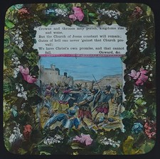 CROWNS & THRONES MAY PERISH KINGDOMS RISE & WANE C1890 Magic Lantern Slide