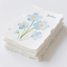 30 Sheets Watercolor Paper, 300 GSM Thick Textured Cotton Paper - 4 x 6 Inch Dec