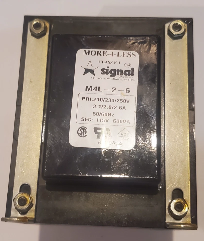Transformador reductor Signal M4L-2-6 - PRI: 210V/230V/250V - SEC: 115V @ 5.2A Foto 4 de 4