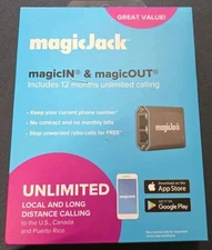 MagicJack MagicIn & MagicOut VOIP Phone Adapter Compatible W/ MacOS & Windows