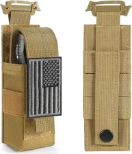 Tactical Flashlight Holster, Adjustable Flashlight Pouch Holder Molle Torch Carr