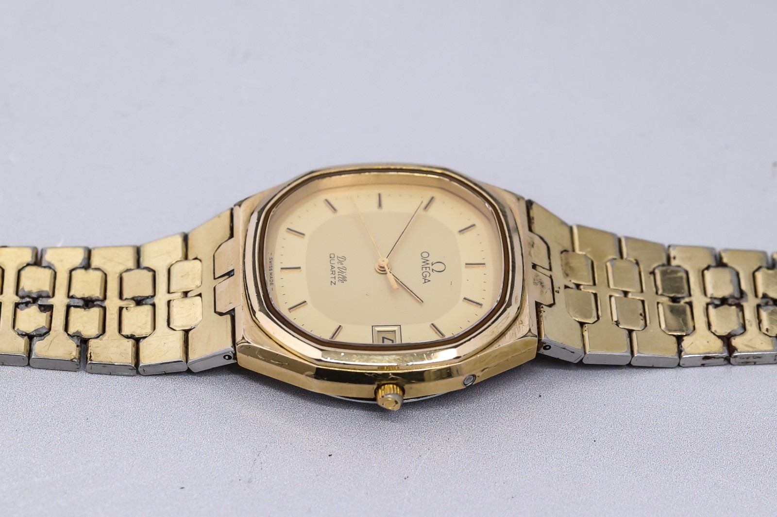 *Vintage 1979* OMEGA De Ville Cal.1332 Quartz Push Crown Date Gold Dial 34mm Men image 5