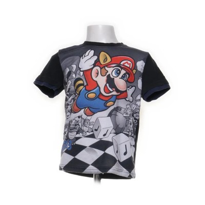 Super Mario, T-shirt, Größe: 110, Schwarz/Mehrfarbig, Baumwolle/Polyester #TjC
