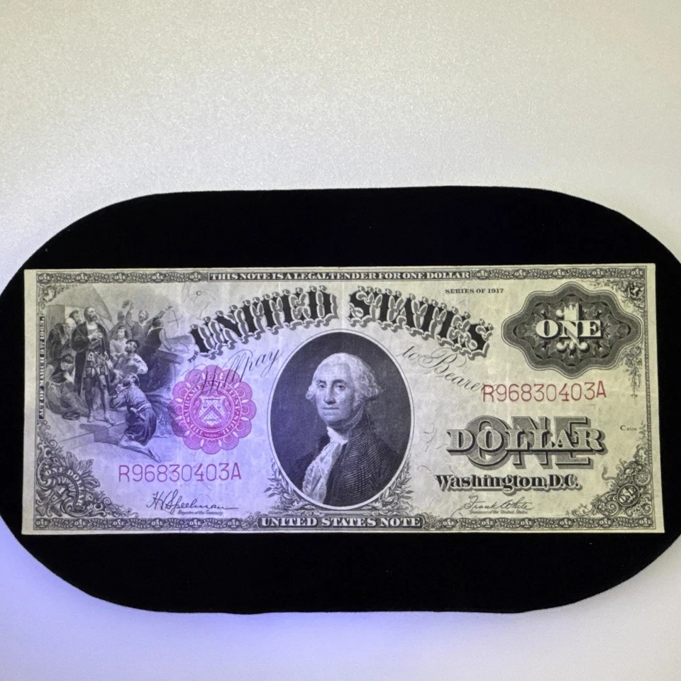 1917 $1.00 Bill FR#36 Legal Tender Note Series 1917 R96830403A Red Seal Mint. - Image 2 of 4