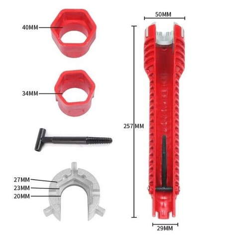 Faucet 8-in-1 Sink Installer Pipe Tools Wrench for Plumbers Homeowners Tool - Picture 2 of 6