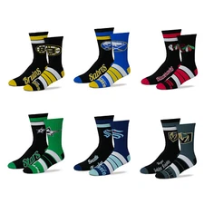 NHL Duo 2 Pack Pair Crew Mid Tall Mens Large Fits 10-13 Fan Gift Pack Team Gear