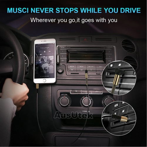 AUX Audio Cable 3.5mm Spiral Coil Gold 1M Cord Male to Male Stereo Jack For Car - Picture 2 of 9