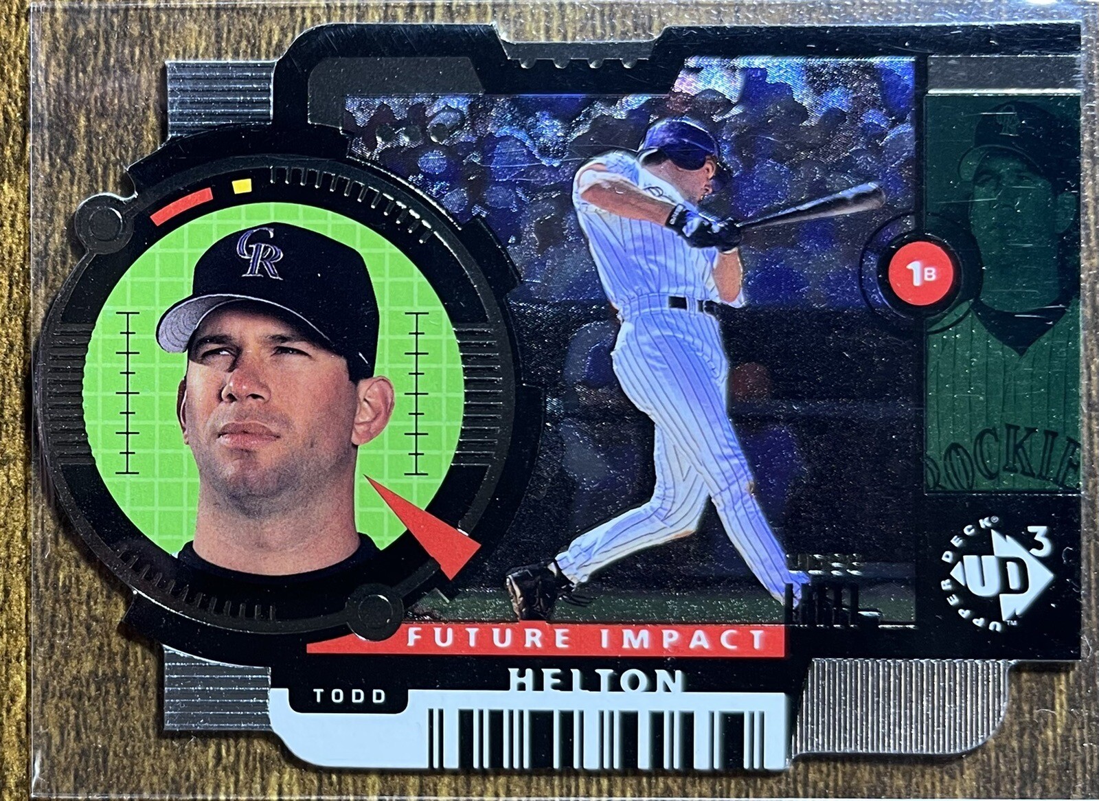 1998 UPPER DECK UD3 SILVER FOIL DIE-CUT #14 TODD HELTON ROCKIES SP 0376/2000