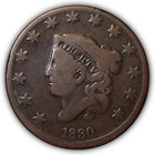 1830 Large Letters Coronet Head Large Cent Good G Coin #21351