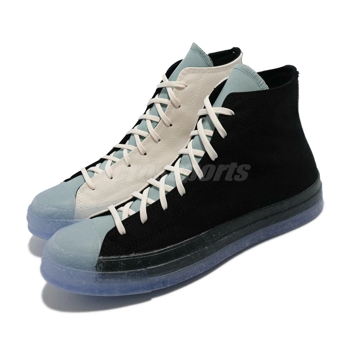 Converse black store blue