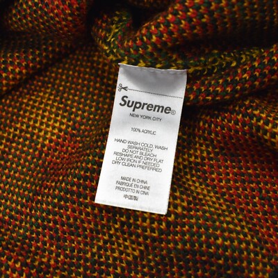 NWT Supreme Jacquard Knit Scarf Logo Sweater Black Rasta