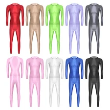 Mens Tracksuit Undershirt Sportswear Glossy T-shirt Baselayer Sets Workout 2Pcs