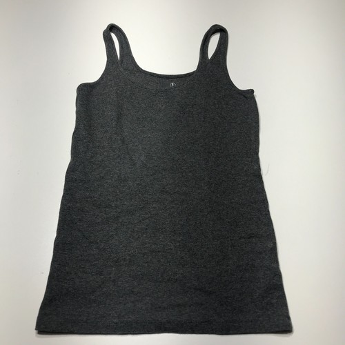 Lands End Tank Top Womens Size M/T 10-12 Gray Shaped Cotton Stretch Sleeveless - Picture 2 of 12
