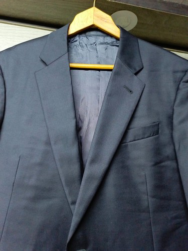 Armani Collezioni handtailored classic all worsted navy suit jacket blazer 42R - Picture 3 of 13