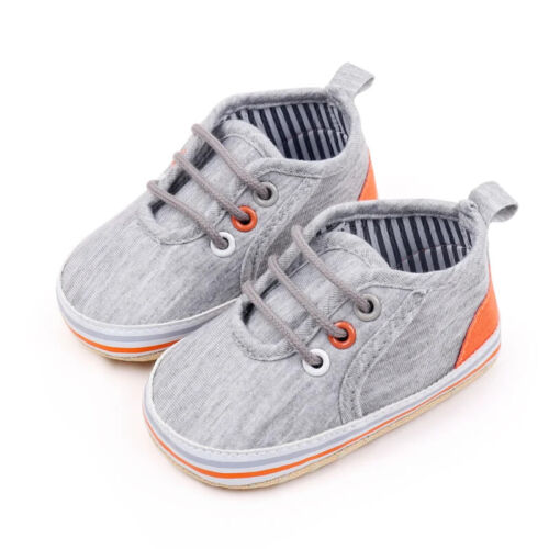 Baby Shoes Canvas Classic Sneakers Boys Girls Infant Soft Sole Anti-slip 0-18M - Picture 20 of 23