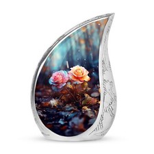 Blue Rose Urn - Small Memorial Urn And Keepsake For Ashes - Urn For Ashes