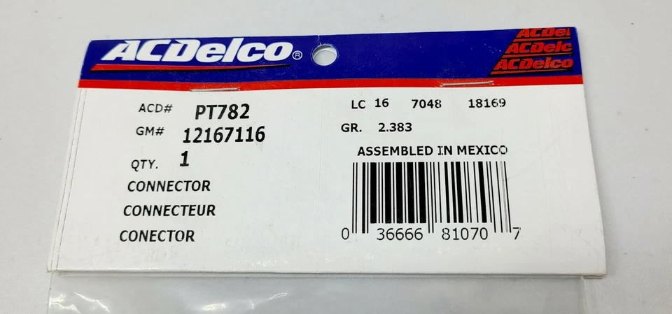 Conector indicador de nivel de refrigerante del motor-sensor-posición del cigüeñal Conn PT782 Foto 2 de 4