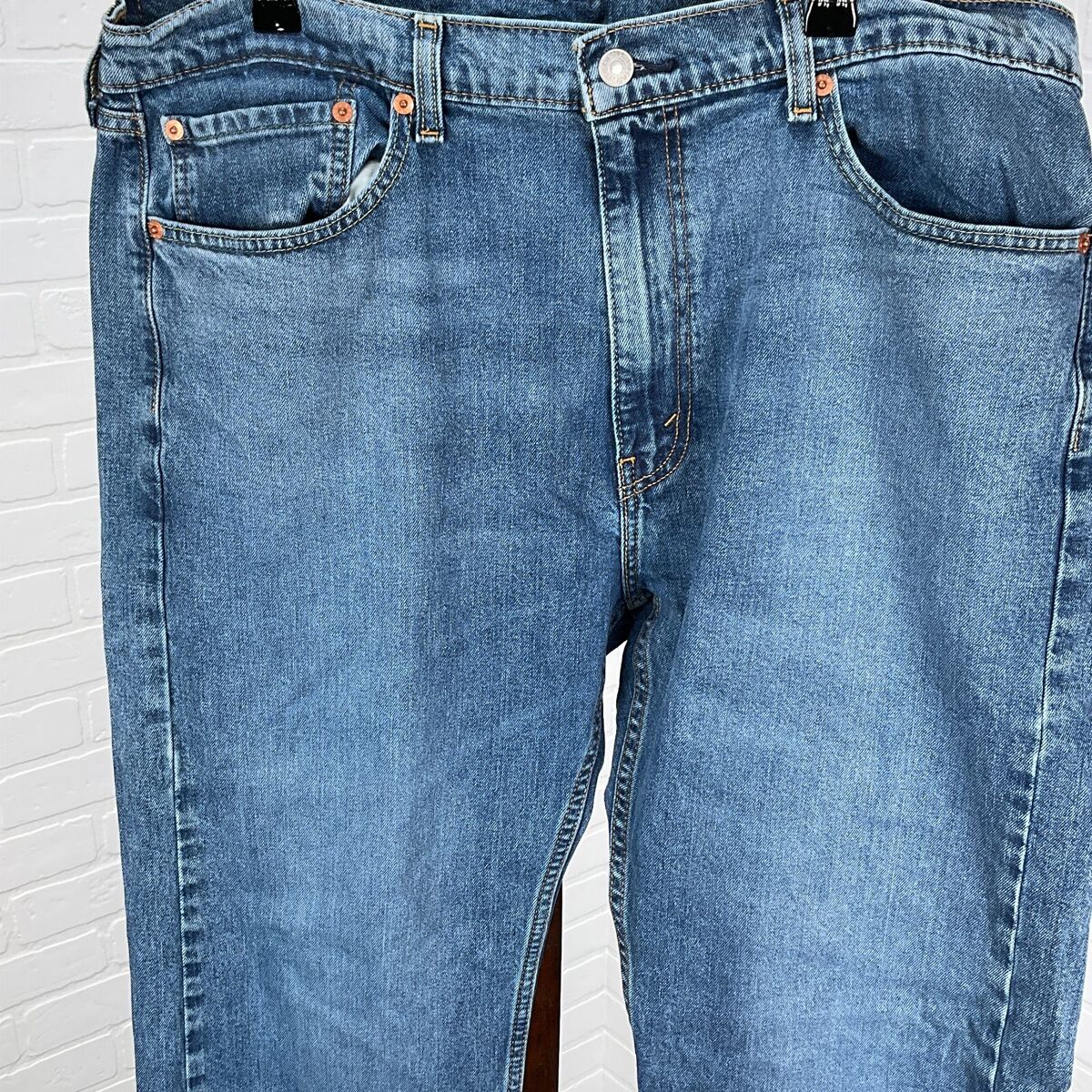 Levis 505 Men Jeans 38Wx30L ACT 37x29 Blue Straight Leg PC9 Levis 505 Men Jeans 38Wx30L ACT 37x29 Blue Straight Leg PC9