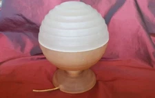 Mid 20th Century Frosted glass Lamp Base - Ribbed glass Two tone