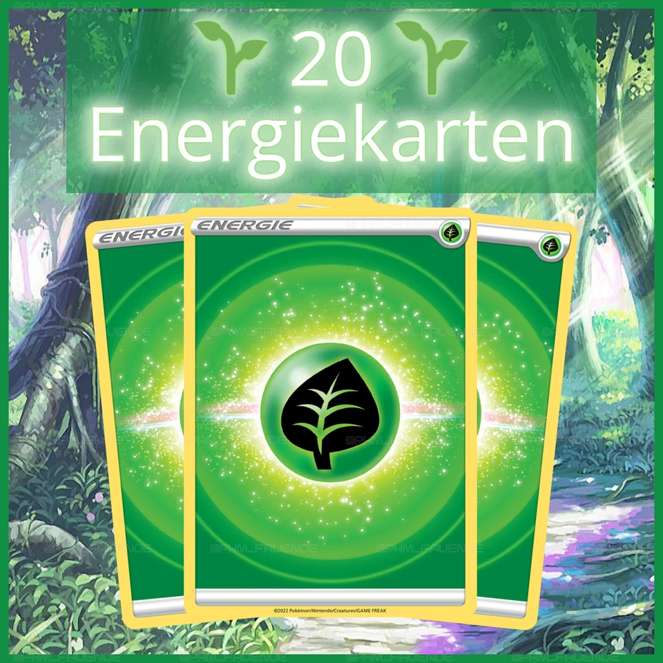 Pokemon Karten 🔋20 Stück 🌱Pflanze Energie 🇩🇪Deutsch Energiekarten