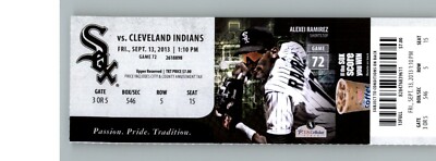 Cleveland Indians vs Chicago White Sox 9/13/2013 Full Ticket - Alexei Ramirez