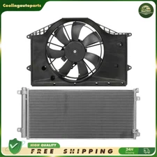 A/C Condenser & Radiator Cooling Fan Assembly For 2016-2019 Honda Civic 1.5L L4