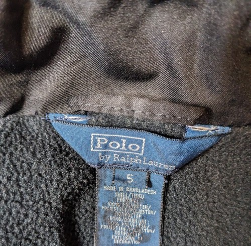 Polo by Ralph Lauren Sports Jacket Boy Size 5 Hooded Full Zip Fleece Lined - Picture 6 of 10