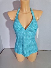 ESPRIT 2 tlg. Badeanzug Tankini  Gr. 36  türkis Triangel Träger padded  Slip NEU
