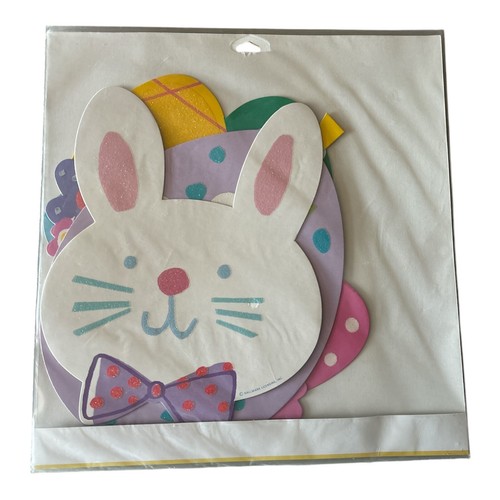 Party Express Hallmark Happy Easter Bunny Egg Glitter Cutout Decorations *New - Picture 2 of 2