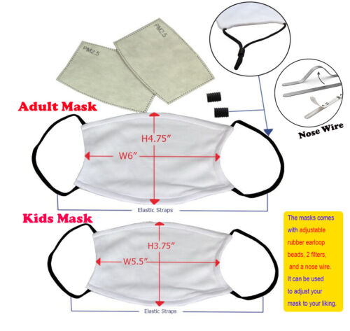Custom Your Own Smile Mask with Filters/Pocket Washable Reusable Personalized - Picture 10 of 15