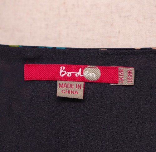 BODEN 100% Silk Tie Belt Polka Dot Print Dress Size 8 - Picture 5 of 6
